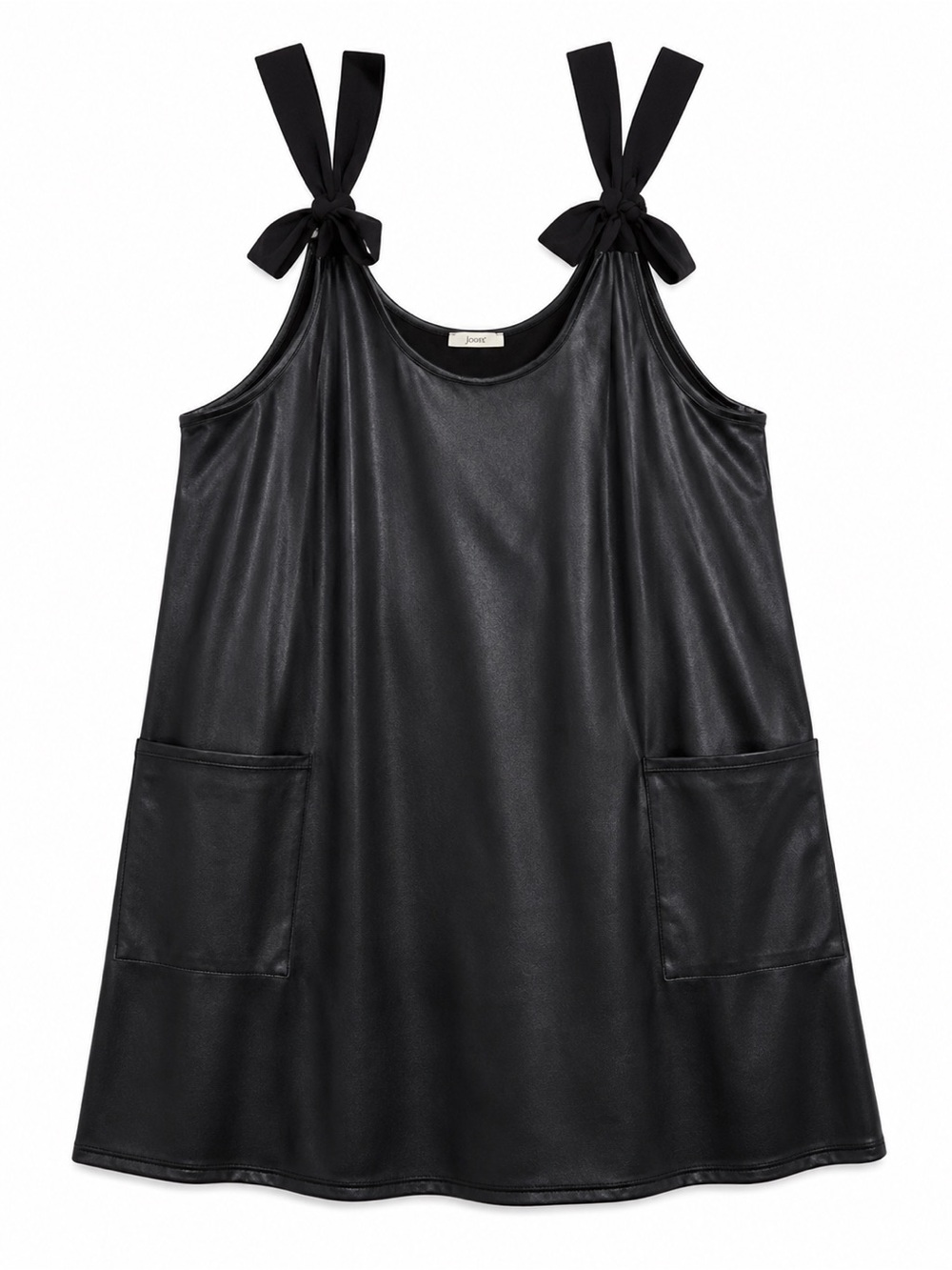 Joie Black Faux Leather Tie Strap Mini Dress Size M